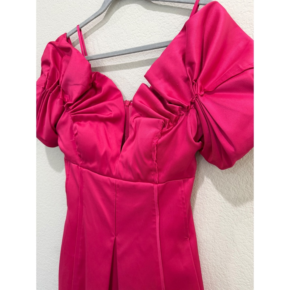 Antonio Melani Mini Dress Pink Size 12 Large Off Shoulder Barbiecore Cocktail - Picture 5 of 9